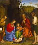 Giovanni Agostino da Lodi Adoration of the Shepherds. oil painting artist